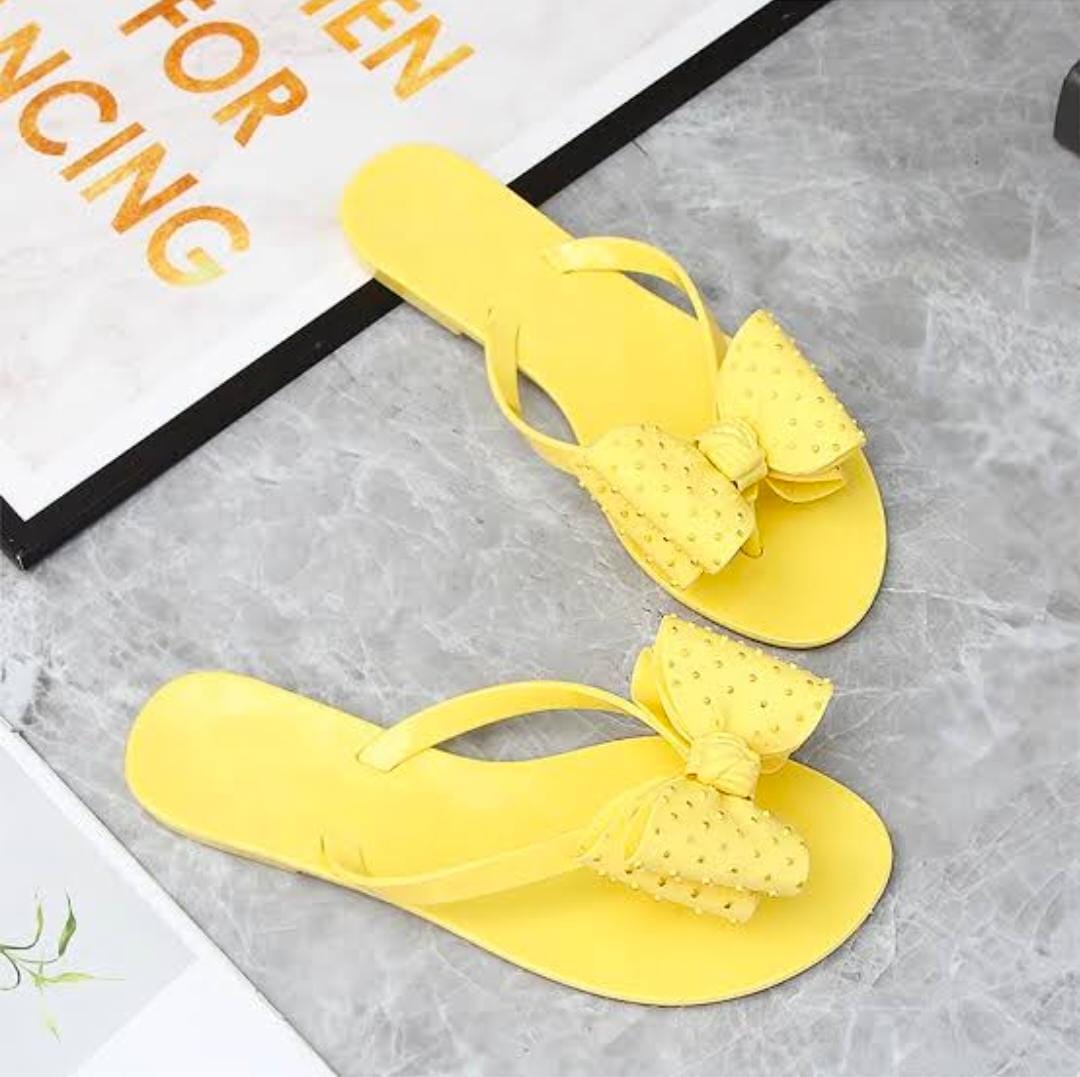 YELLOW BOW TIE FLATS