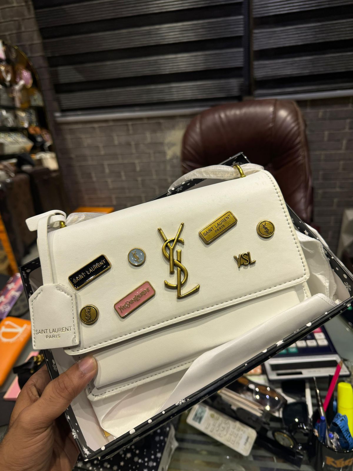 YSL CROSS BODY *YSL* 
*The New Sunset Brooch Badge Premium Sling*
