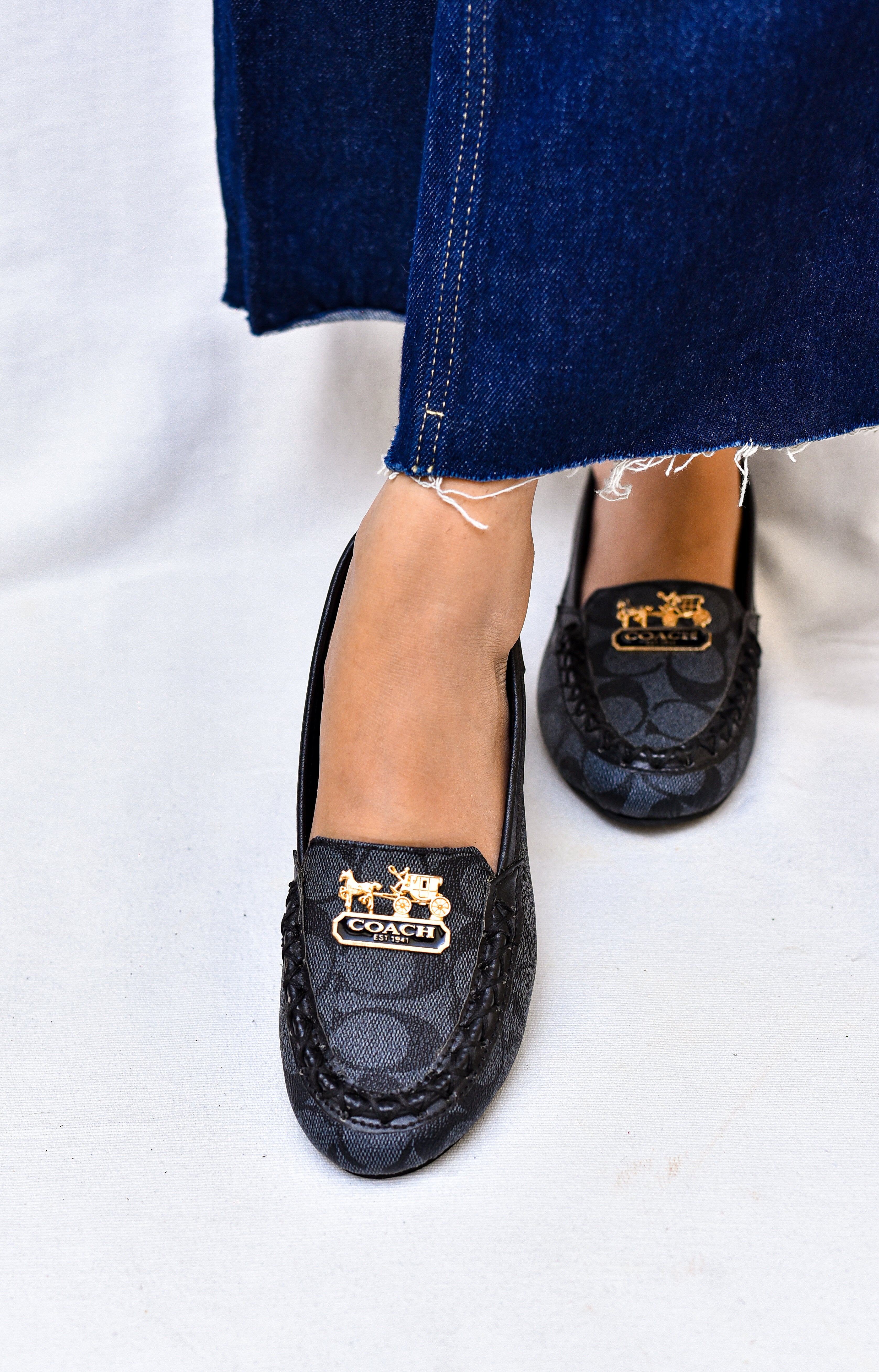 COACH LOAFERS FOR WOMENS - BLACK