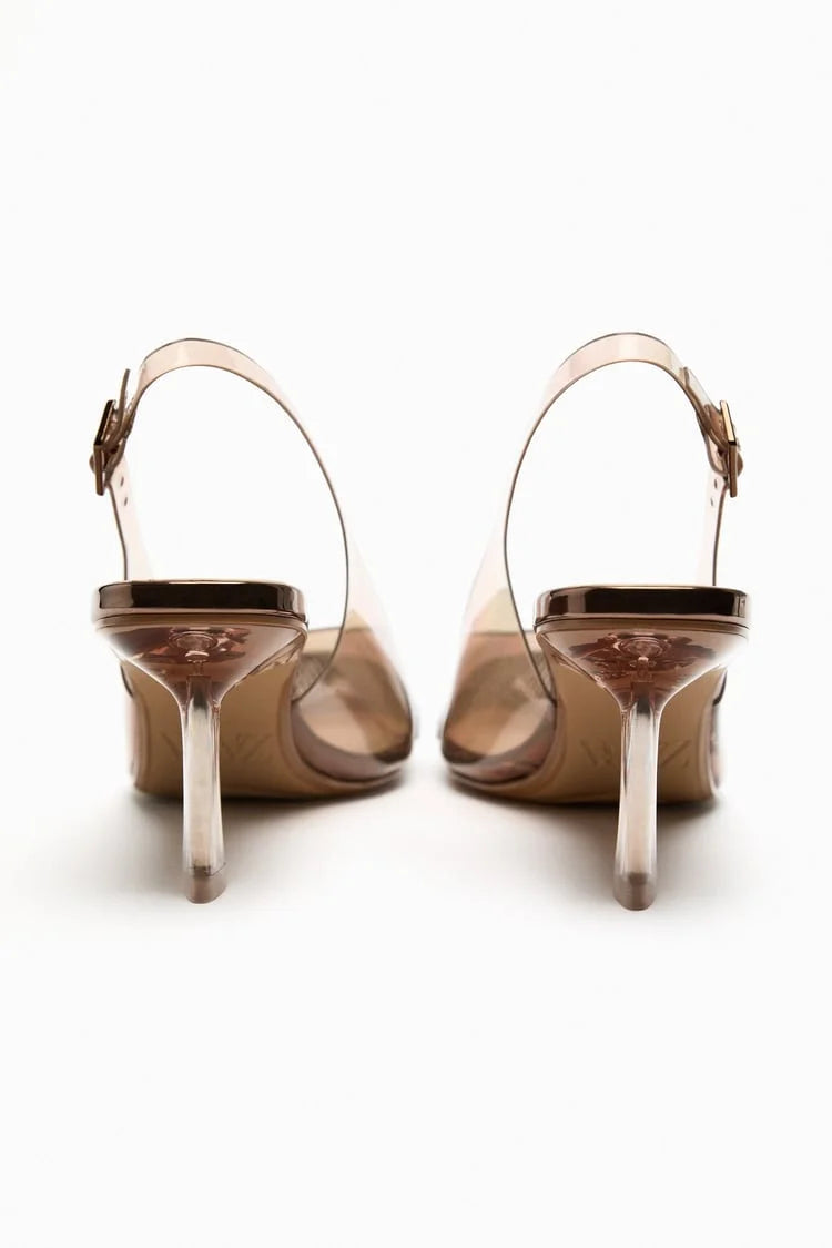 ZARA HIGH-HEEL VINYL SHOES