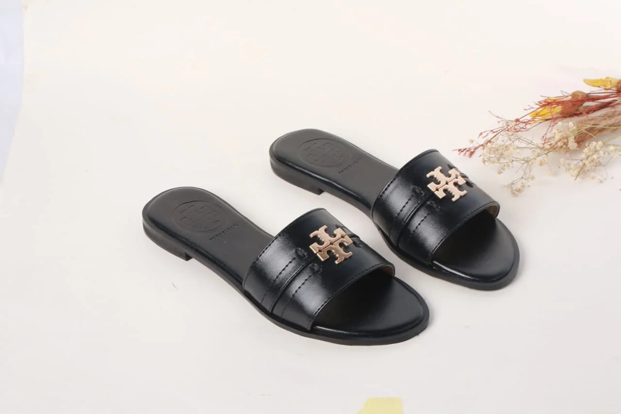 TB CASUAL SLIDES - BLACK