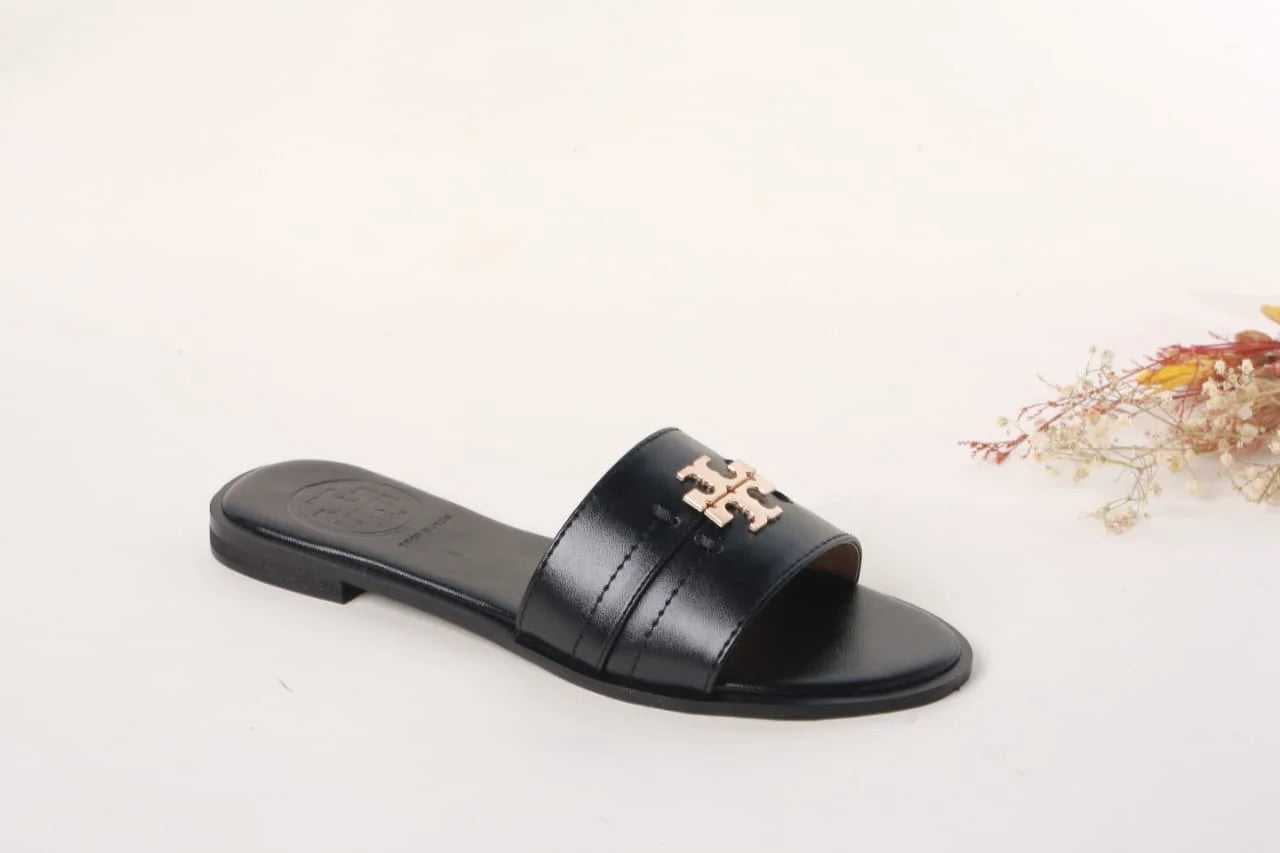 TB CASUAL SLIDES - BLACK