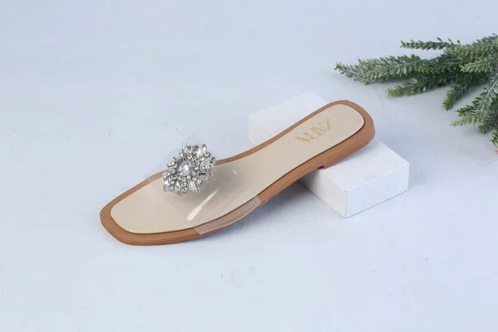 ZARA EMBELLISHED FLAT - BEIGE