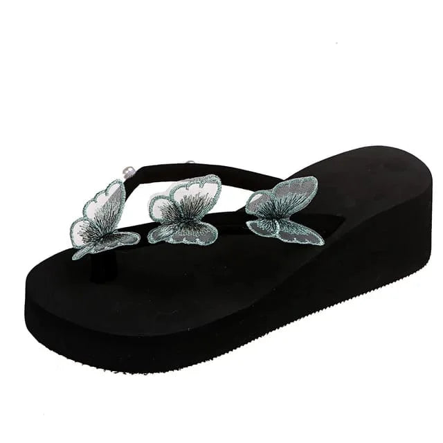 BUTTERFLY FLIP FLOPS - WEDGES