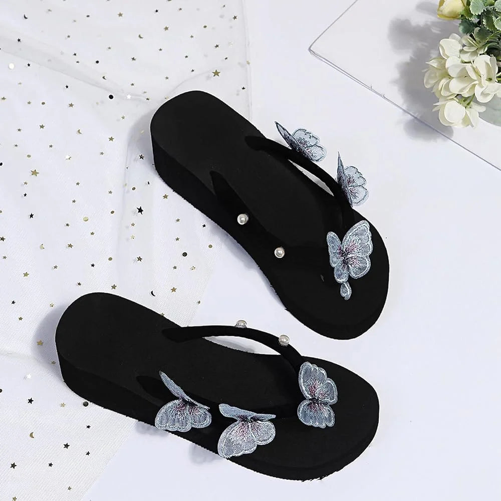 BUTTERFLY FLIP FLOPS - WEDGES