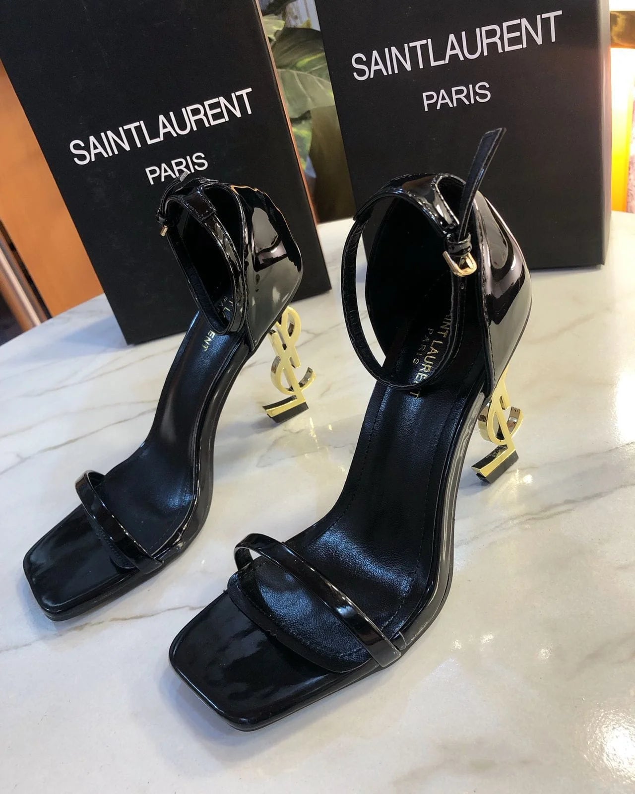 YSL - OPYUM SANDALS IN PATENT LEATHER