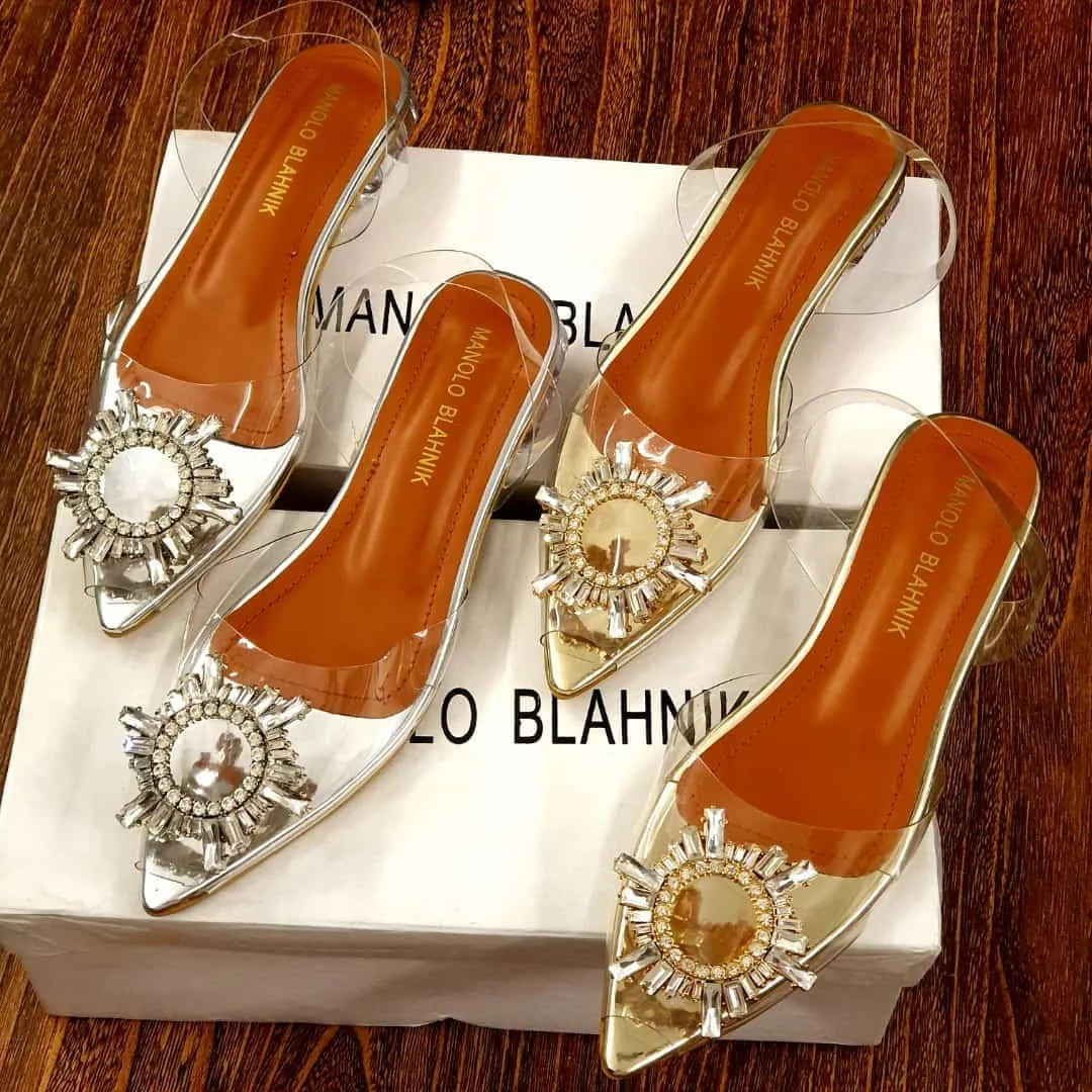 CINDERELLA TRANSPARENT FLAT SANDALS