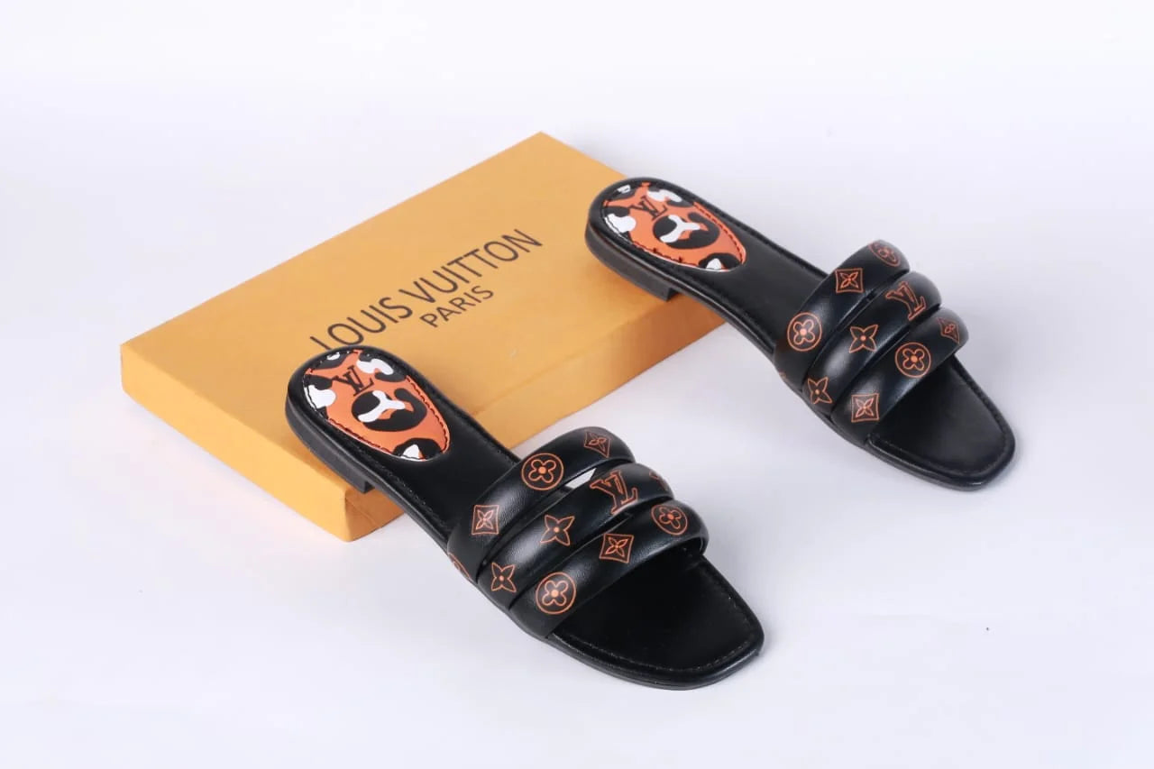 LV CASUAL SLIDES - BLACK
