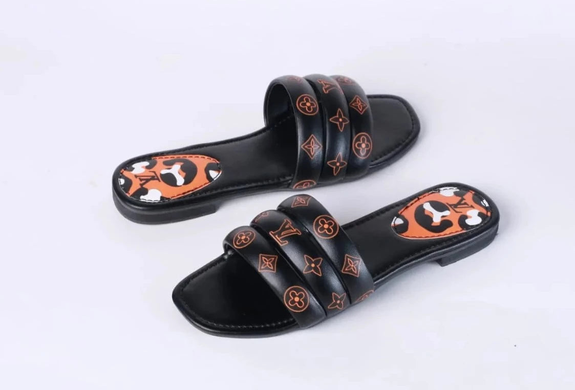 LV CASUAL SLIDES - BLACK