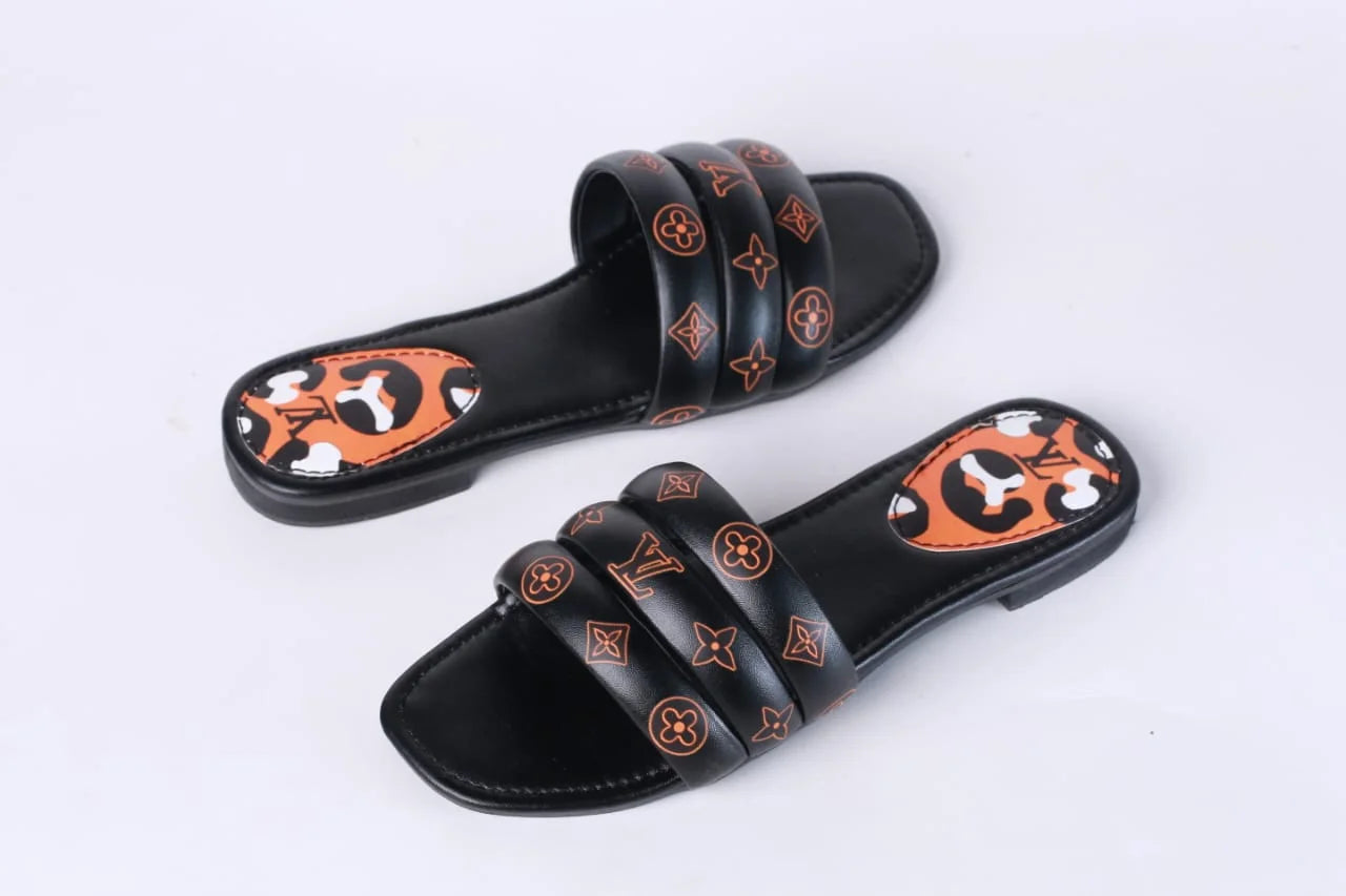 LV CASUAL SLIDES - BLACK