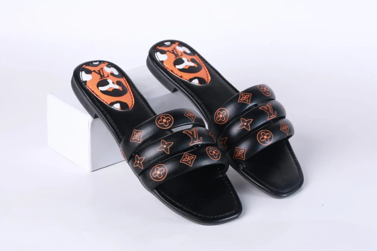 LV CASUAL SLIDES - BLACK