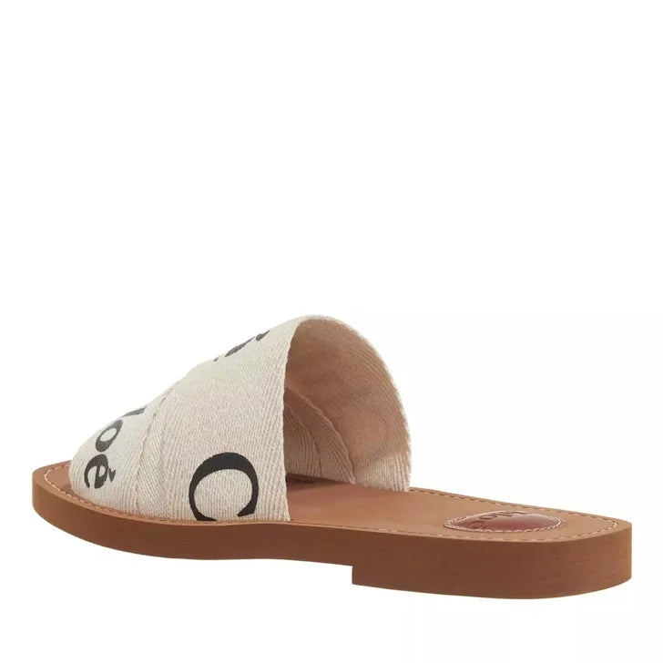 CHLOE WOODY FLAT MULE - BEIGE