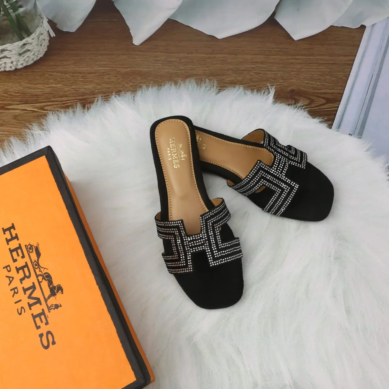 HERMES ORAN SANDAL - BLACK