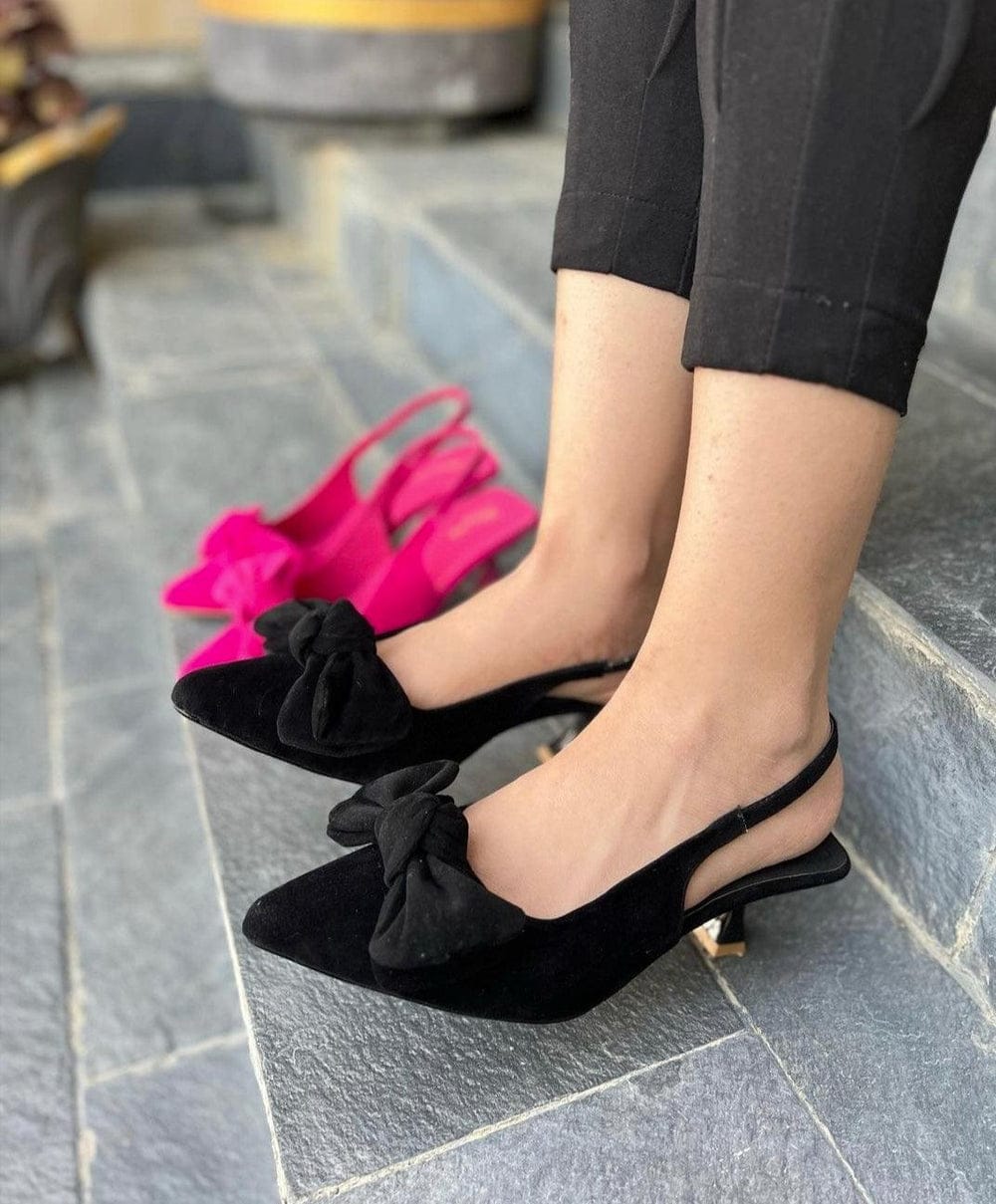ZARA TAI KNOT HEELS - BLACK