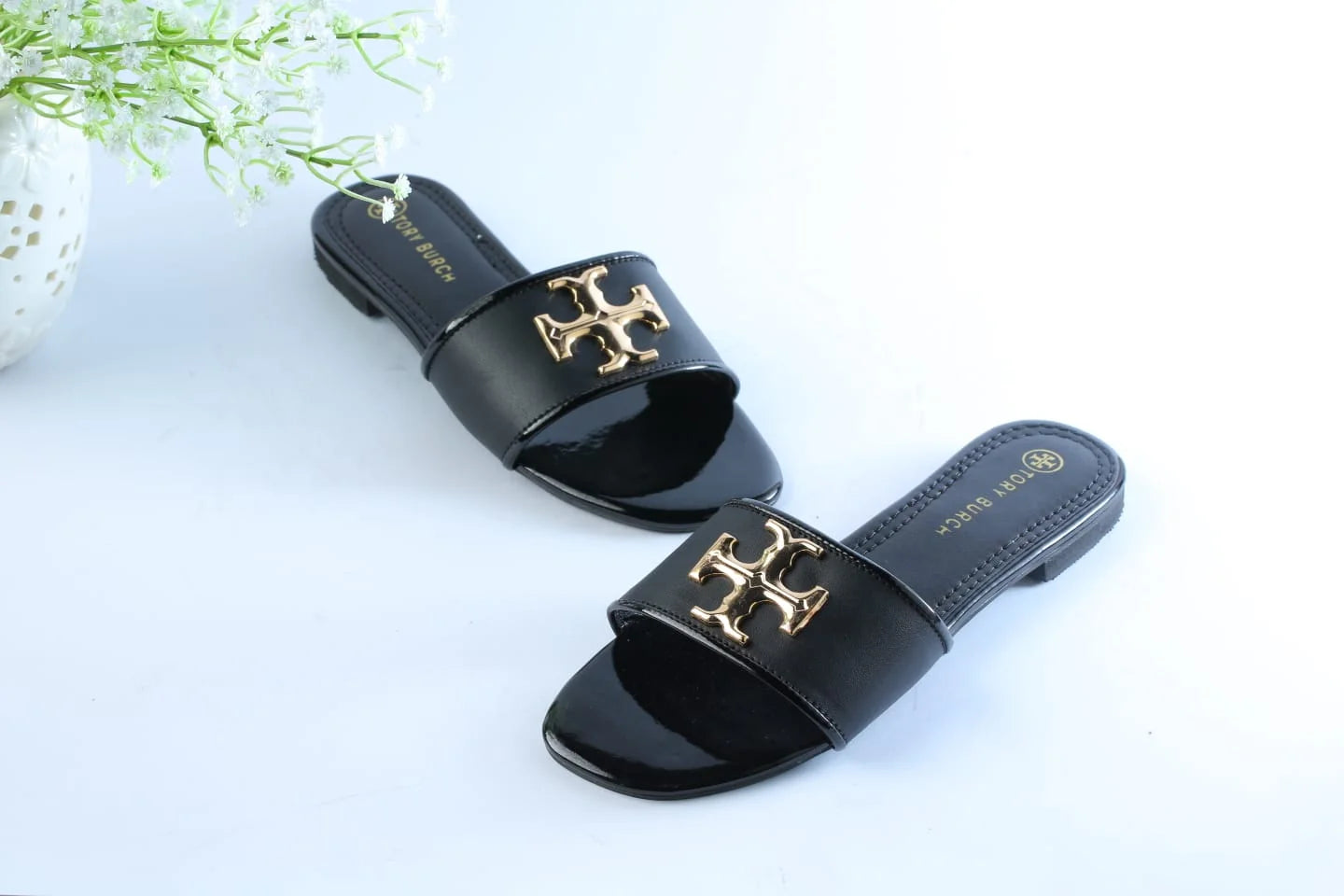 TORY ELEANOR SLIDES - BLACK