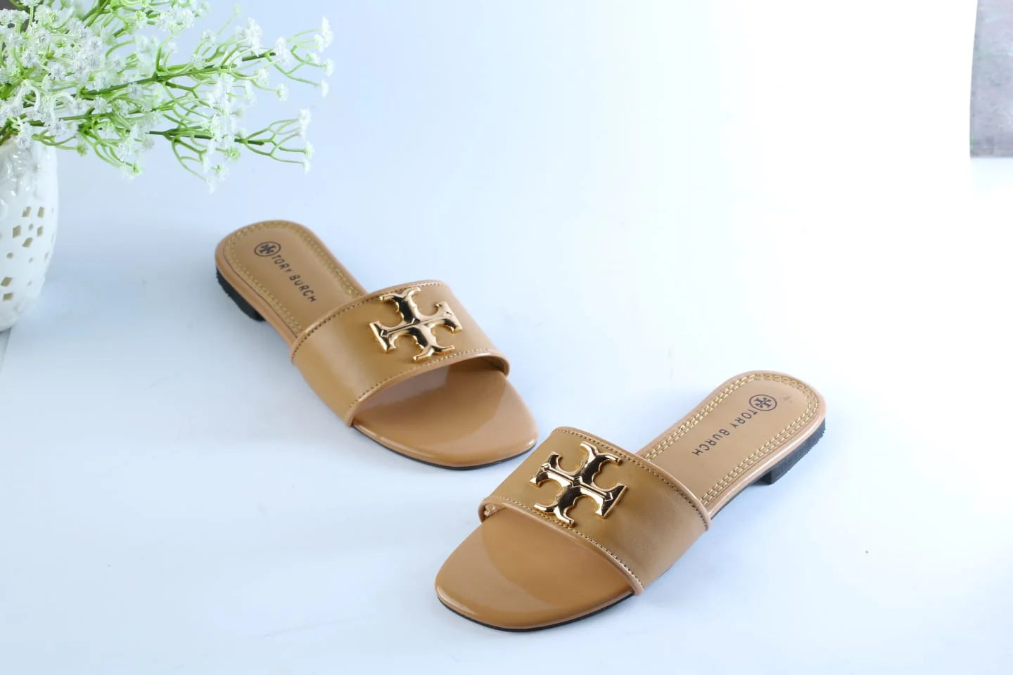 TORY ELEANOR SLIDES - BROWN