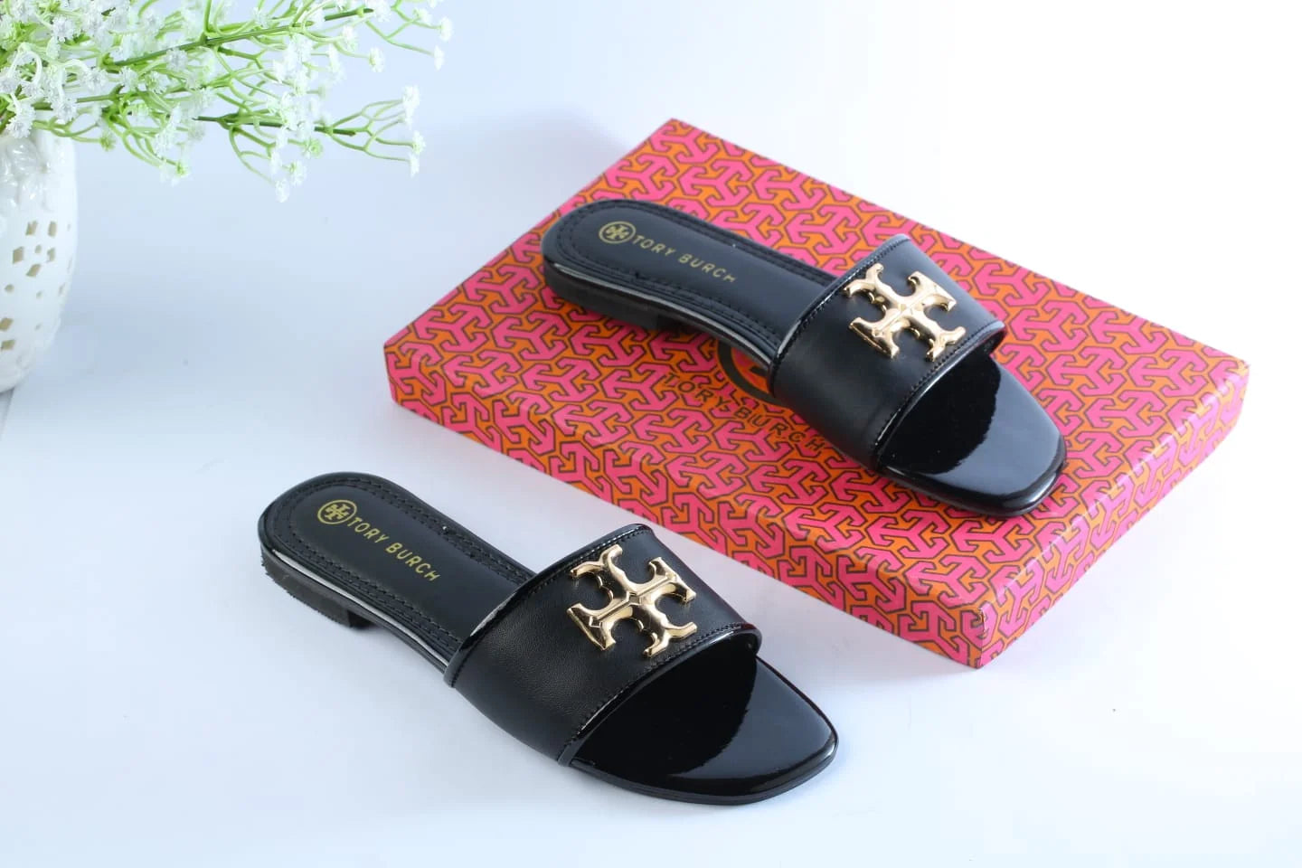 TORY ELEANOR SLIDES - BLACK