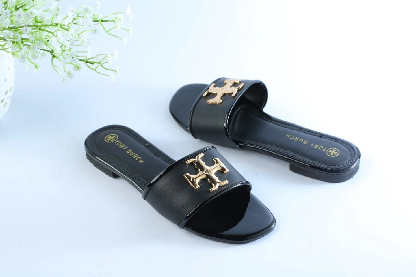 TORY ELEANOR SLIDES - BLACK