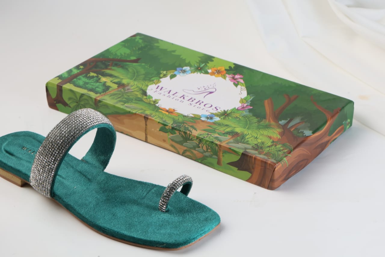 WALKBROS WOMEN'S MASH STRAP SLIPPERS - GREEN