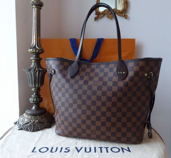 LV LOUIS VUITTON NEVERFULL TOTE BAG - BROWN CHEQUE