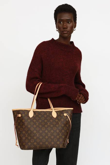 LV LOUIS VUITTON NEVERFULL TOTE BAG - BROWN ALPHA