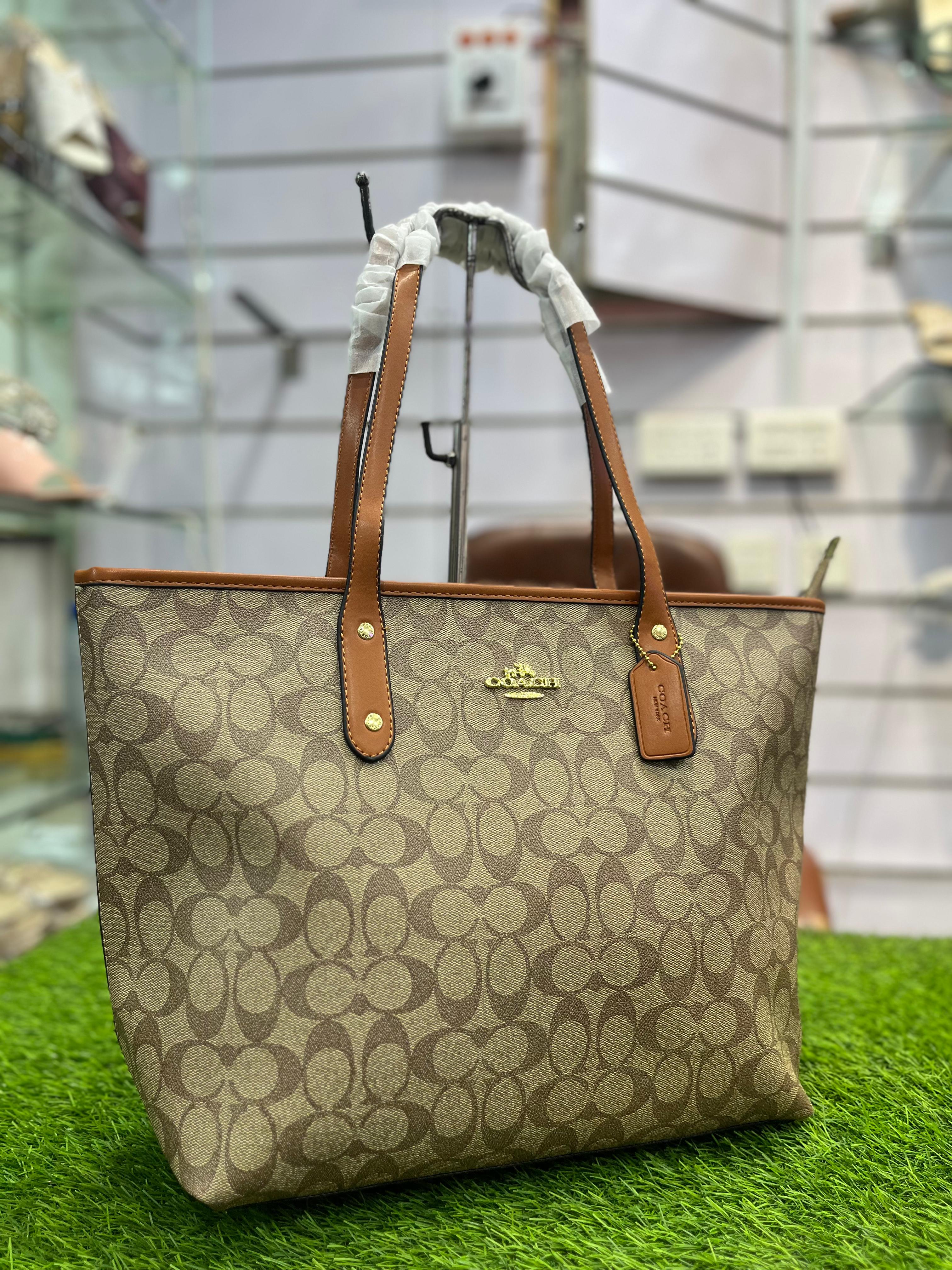 COMBO DEAL OF COACH ZIP TOTE BAG AND COACH FLAT PUMPS - BROWN