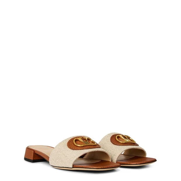 VALENTINO GARAVANI VLOGO SIGNATURE SANDALS FOR WOMEN - BROWN