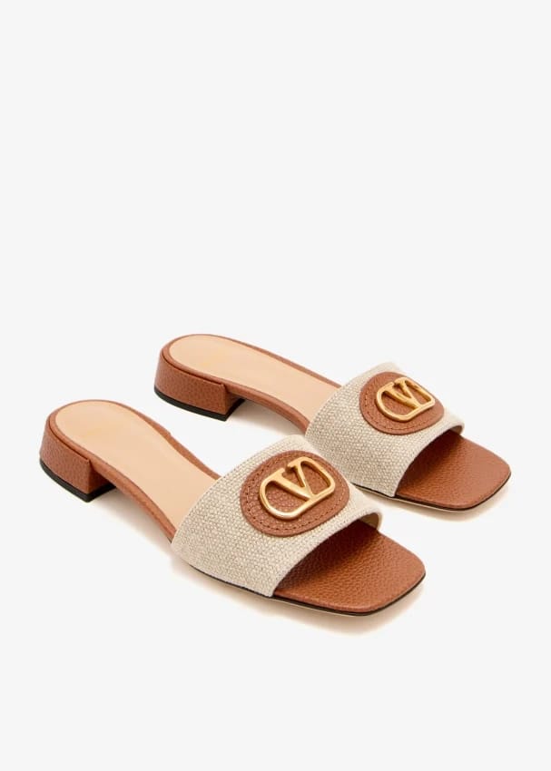 VALENTINO GARAVANI VLOGO SIGNATURE SANDALS FOR WOMEN - BROWN