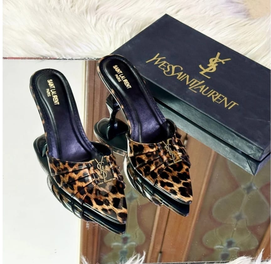 YSL ANTIQUE BUKLE HEEL - LEOPARD