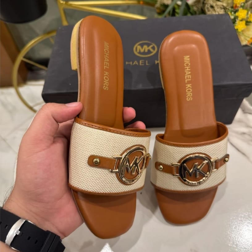 Michael Kors Logo Flats - BROWN