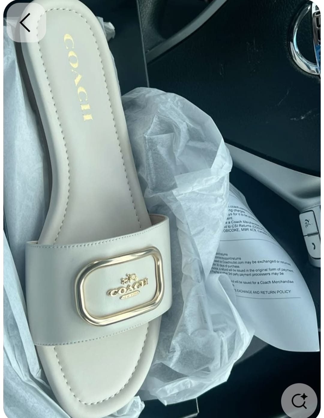 Coach soft Leather slipper = WHITE