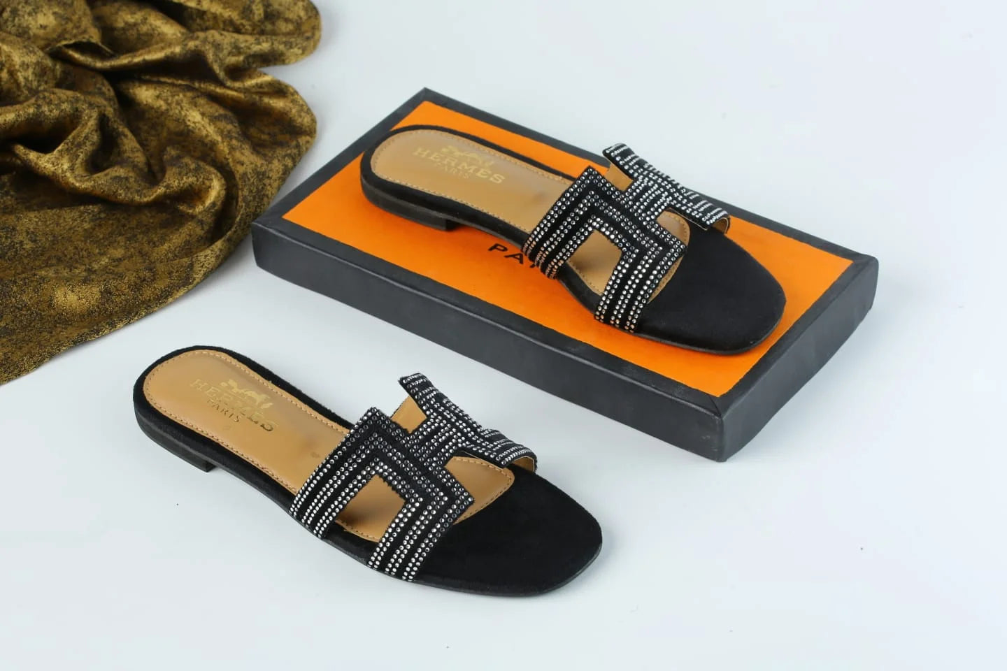 HERMES ORAN SANDAL - BLACK