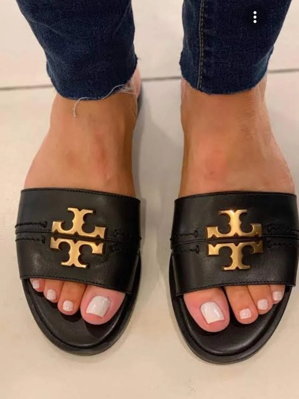 TB CASUAL SLIDES - BLACK