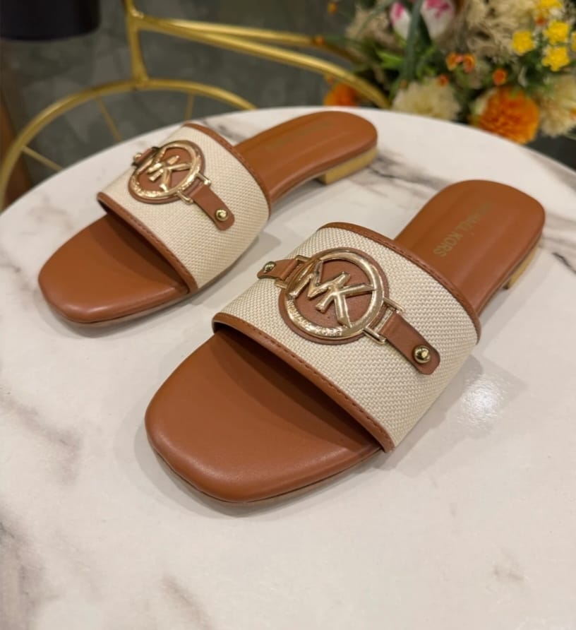 Michael Kors Logo Flats - BROWN