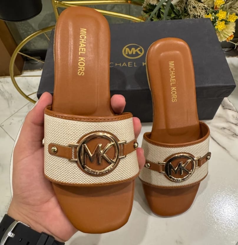 Michael Kors Logo Flats - BROWN
