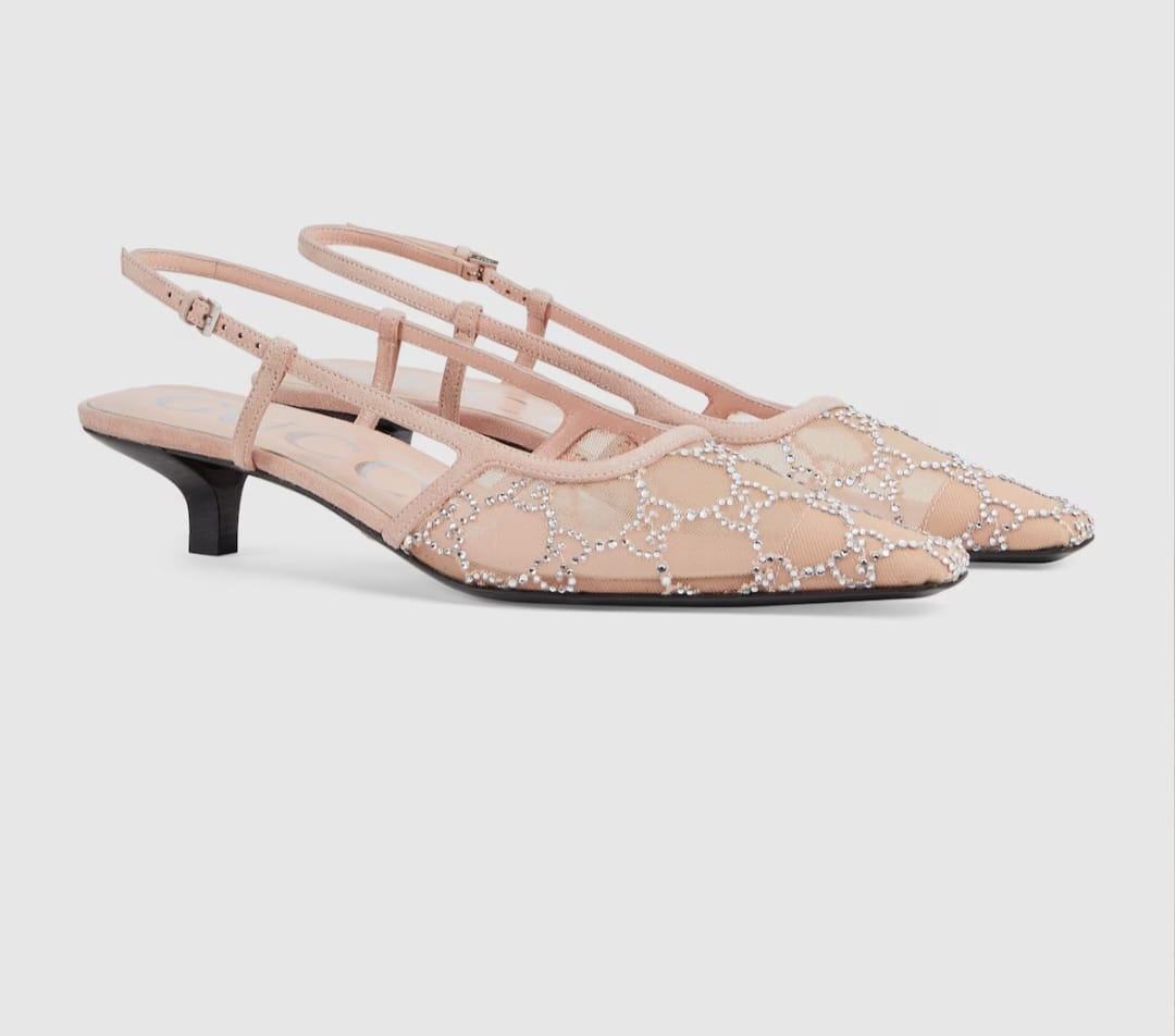 GG Crystal Slingback Pumps - FAWN