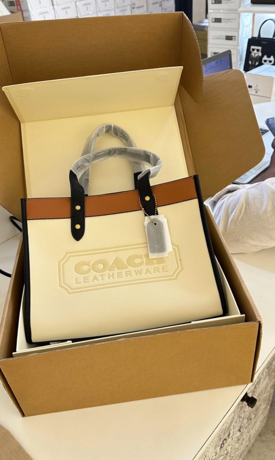 Field Tote 30 In Colorblock With Coach Badge