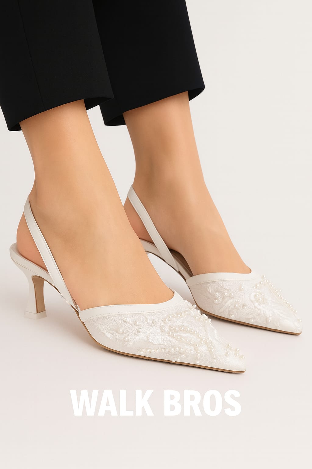 ZARA EMBROIDERY HEEL - WHITE