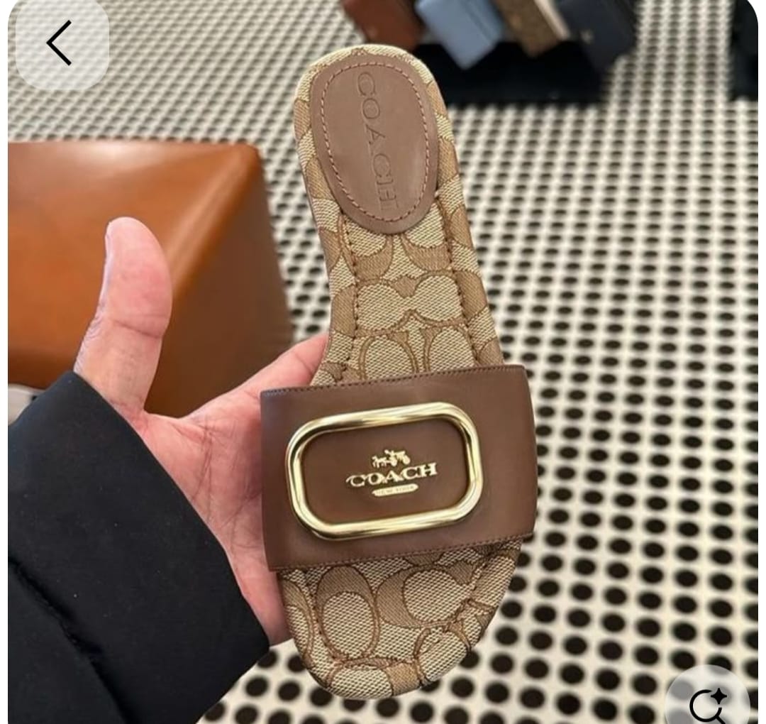 Coach soft Leather slipper = BROWN