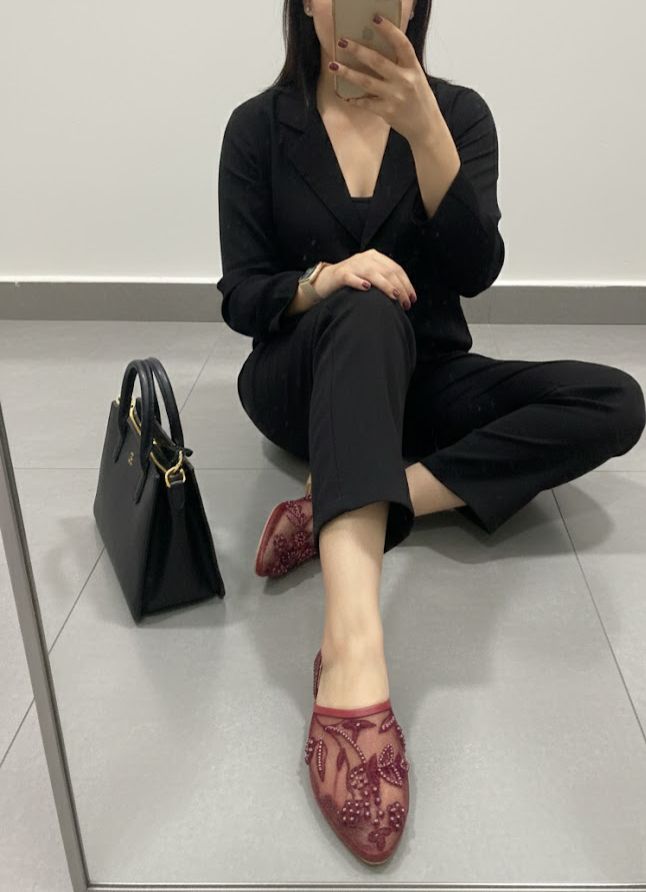 Zara Elegant Maroon Mules