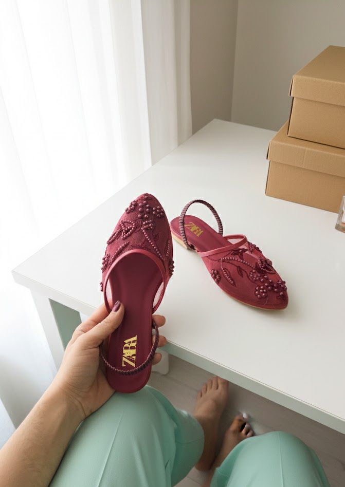 Zara Elegant Maroon Mules