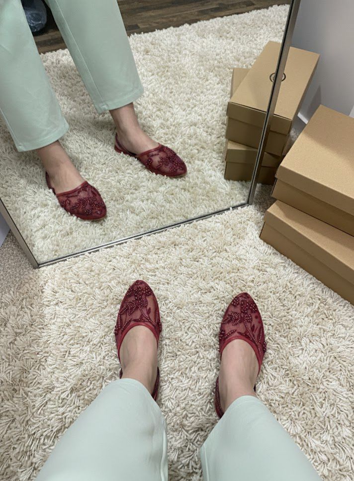 Zara Elegant Maroon Mules