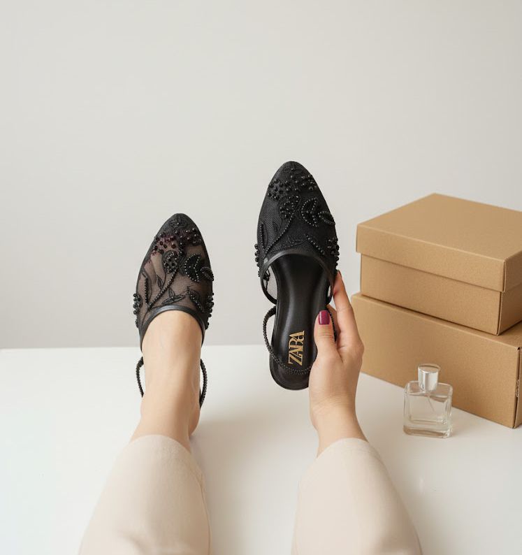 Zara Elegant Black  Mules