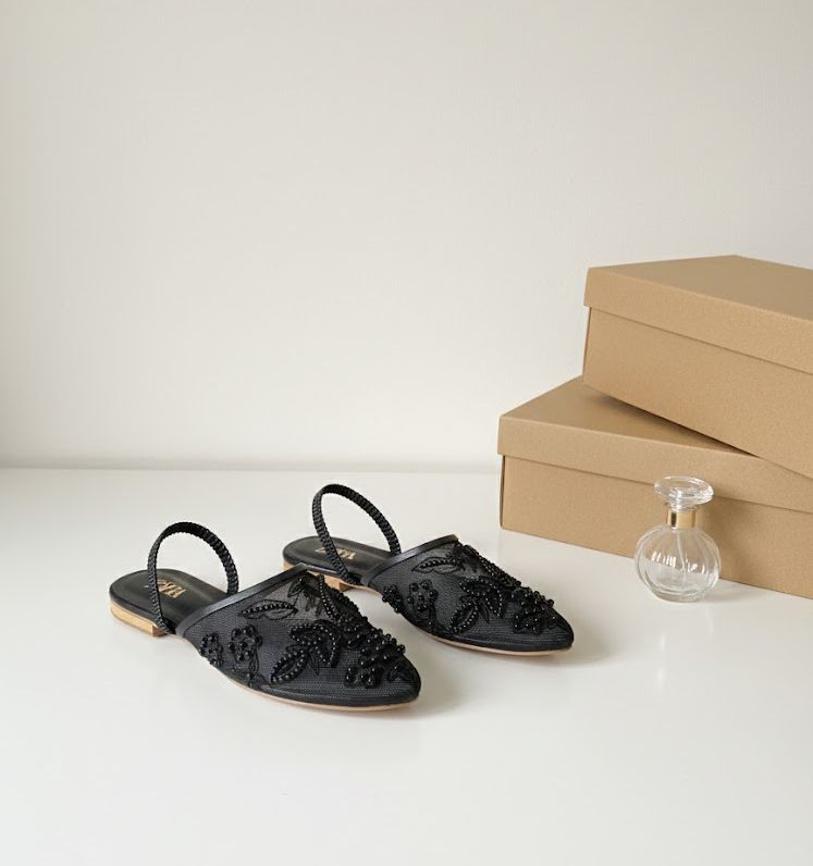 Zara Elegant Black  Mules